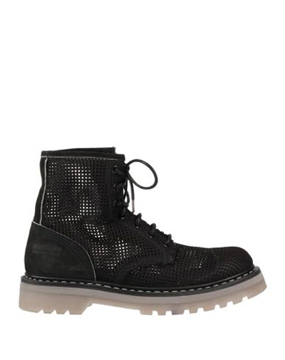 Premiata Woman Ankle Boots Black Size 8 Leather, Textile Fibers