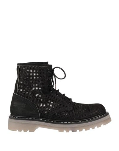 Premiata Woman Ankle Boots Black Size 5 Leather, Textile Fibers