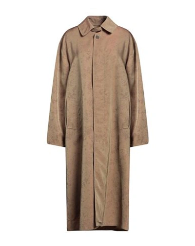 Maison Margiela Woman Overcoat & Trench Coat Khaki Size 10 Viscose, Cotton, Polyester, Silk In Beige