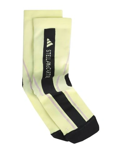 Adidas By Stella Mccartney Asmc Crew Socks Woman Socks & Hosiery Yellow Size 5-6 Recycled Polyester,