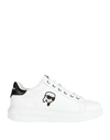 KARL LAGERFELD KARL LAGERFELD WOMAN SNEAKERS WHITE SIZE 7 LEATHER