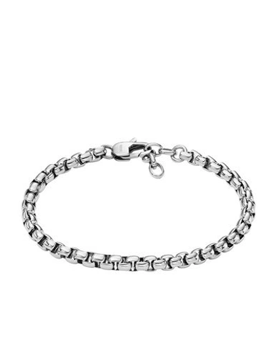 Fossil Bracelet Silver Size - Stainless Steel In Metallic