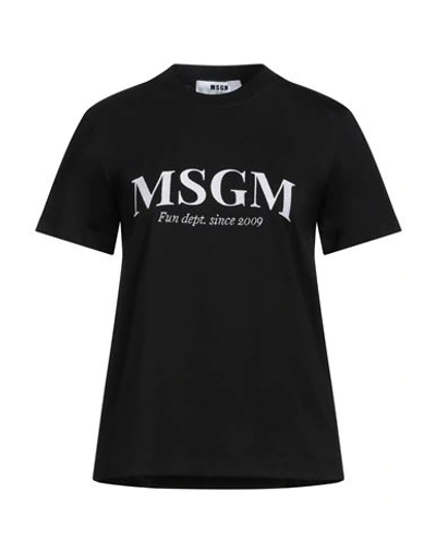 Msgm Woman T-shirt Black Size Xs Cotton