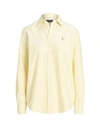 Polo Ralph Lauren Relaxed Fit Cotton Oxford Shirt Woman Shirt Light Yellow Size L Cotton