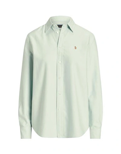 Polo Ralph Lauren Relaxed Fit Cotton Oxford Shirt Woman Shirt Light Green Size Xl Cotton In Natural