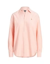 Polo Ralph Lauren Relaxed Fit Cotton Oxford Shirt Woman Shirt Salmon Pink Size Xl Cotton