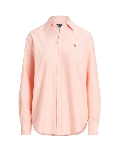 Polo Ralph Lauren Relaxed Fit Cotton Oxford Shirt Woman Shirt Salmon Pink Size Xl Cotton