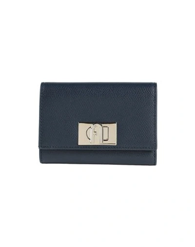 Furla 1927 M Compact Wallet Woman Wallet Navy Blue Size - Leather