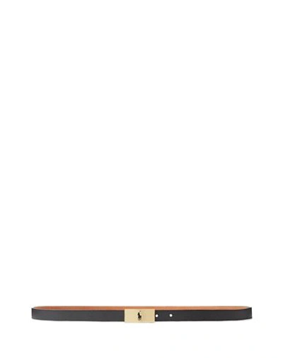 Polo Ralph Lauren Polo Id Reversible Vachetta Leather Belt Woman Belt Tan Size Xl Cow Leather In Brown
