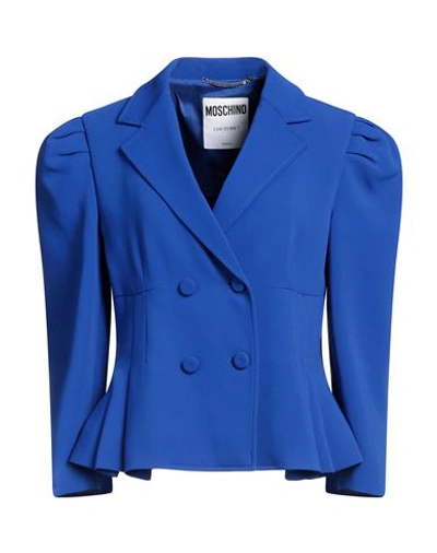 Moschino Woman Blazer Midnight Blue Size 12 Viscose, Elastane