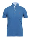 Brooksfield Man Polo Shirt Slate Blue Size 48 Cotton