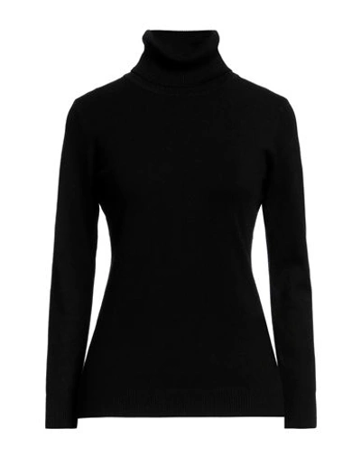 Lavin Woman Turtleneck Black Size S Viscose, Polyester, Polyamide In Black