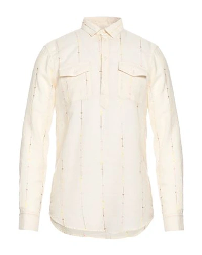 Daniele Alessandrini Homme Man Shirt Ivory Size 15 ¾ Cotton, Polyamide In White