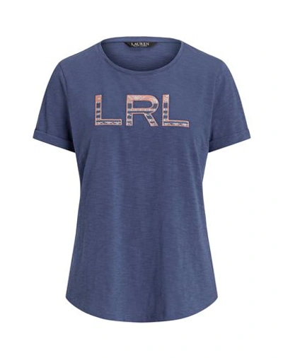 Polo Ralph Lauren Logo Cotton Jersey Tee Woman T-shirt Navy Blue Size Xl Cotton
