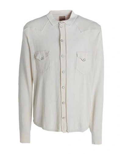 Rakkì Man Shirt Cream Size 40 Mako Cotton In White