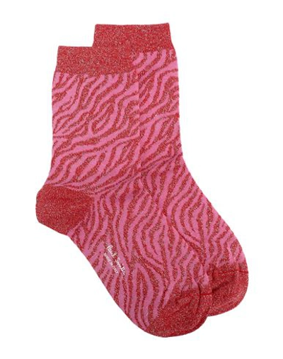 Paul Smith Woman Socks & Hosiery Pink Size Onesize Cotton, Polyamide, Polyester, Elastane In Red