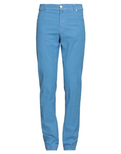Jacob Cohёn Man Pants Azure Size 38 Cotton, Elastane In Blue