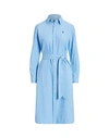 Polo Ralph Lauren Cerulean Blue Poplin Shirt Dress In Carolina Blue