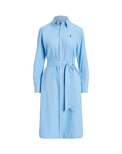 Polo Ralph Lauren Cerulean Blue Poplin Shirt Dress In Carolina Blue