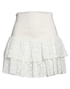 Alexandre Vauthier Woman Mini Skirt Ivory Size 8 Viscose, Polyamide, Elastane, Cotton In White