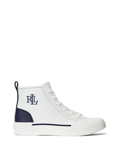 Lauren Ralph Lauren Dakota Leather High-top Sneaker Woman Sneakers White Size 9.5 Cow Leather