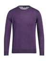 Drumohr Man Sweater Purple Size 38 Silk