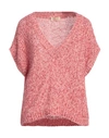 MOMONÍ MOMONÍ WOMAN SWEATER PINK SIZE L MAKO COTTON, POLYAMIDE