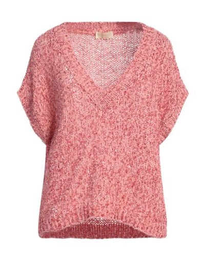 Momoní Woman Sweater Pink Size L Mako Cotton, Polyamide