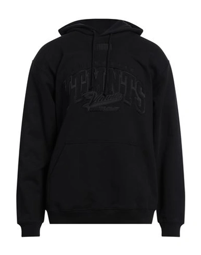 Vtmnts Man Sweatshirt Black Size S Cotton, Elastane In Black