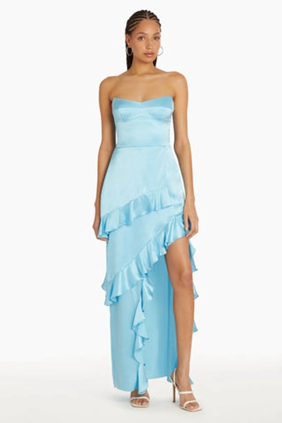 Amanda Uprichard Magnolia Silk Dress In Pacific