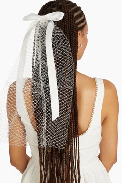 Amanda Uprichard Cage Bow Veil In White