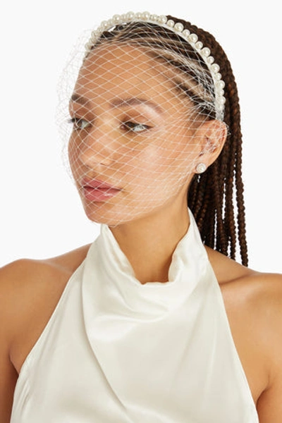 Amanda Uprichard Cage Veil Headband In White