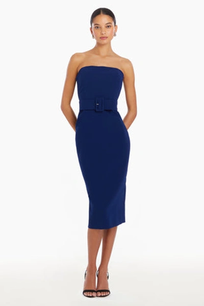 Amanda Uprichard Fae Midi Dress In Navy