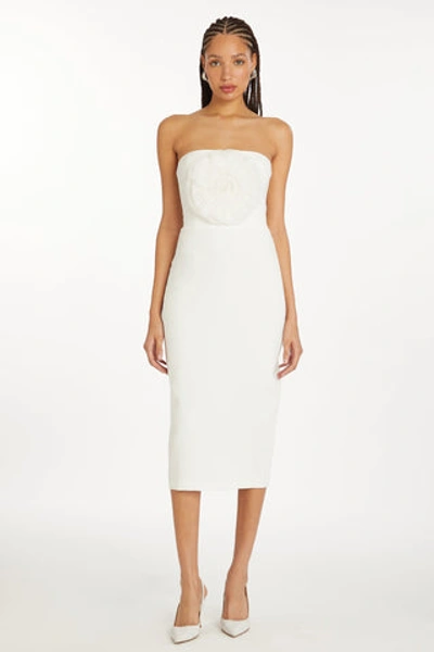 Amanda Uprichard Fae Rose Midi Dress In Ivory