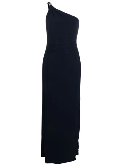 Lauren Ralph Lauren Belina Single Shoulder Long Dress In Blue