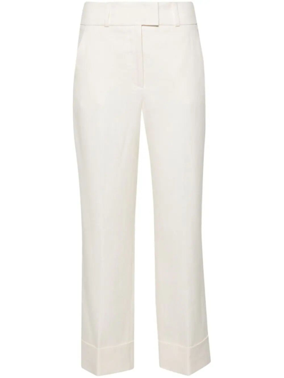 Peserico Straight Leg Pants With Lapel In White