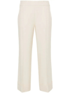 Peserico High-waist Tailored Cropped Trousers In White