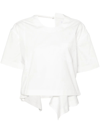 Sacai Asymmetric Poplin T-shirt In White