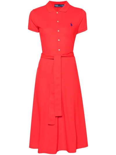 POLO RALPH LAUREN POLO NECK DRESS WITH BELT