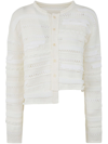 Y's Short Assymetry Cardigan In White