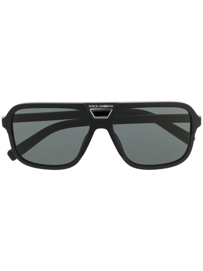 Dolce & Gabbana Black Pilot-frame Tinted Sunglasses