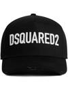 DSQUARED2 BLACK LOGO-EMBROIDERED COTTON CAP