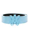 Amiri Blue Reversible Logo-buckle Leather Belt