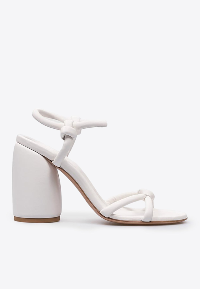 Gianvito Rossi 105 Knot-detailed Leather Sandals In White