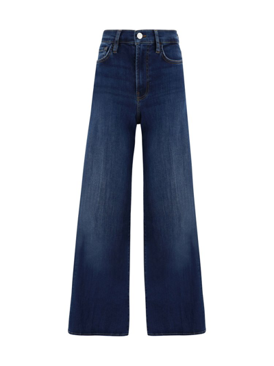Frame Washed Flared Jeans In Blue