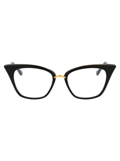Dita Rebella Glasses In Black-black Swirl-18k Gold