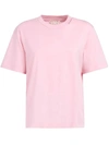 Marni Logo-embroidered Cotton T-shirt In Pink & Purple