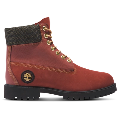 Timberland Mens  6" Lace Up Waterproof Nubuck Boots In Dark Red