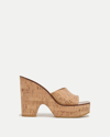 Veronica Beard Paulita Cork Platform Slide Sandals In Natural