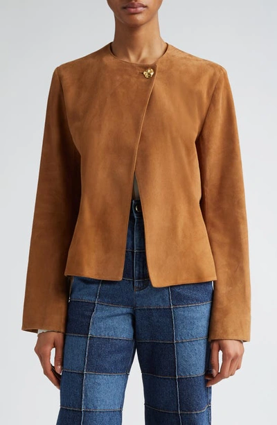 Chloé Leather Jacket In Brown